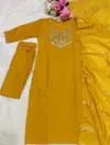 Bs 143 Slub Cotton With Embroidery Work Top With Bottom Dupatta Wholesale In India